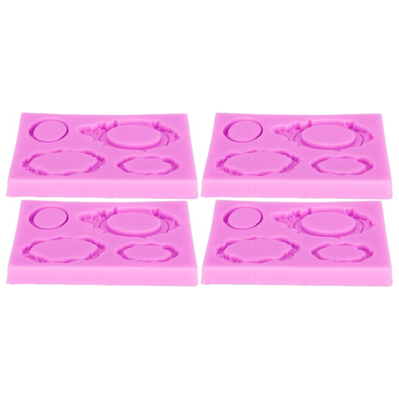 M Buder 4-Piece Pink Picture Frames Silicone Mold Set for Cake Decorating, Chocolate Making, Fondant, and Resin Crafts - 3D Photo Frame Design Baking Tools (5.51 inches / 14.00 cm)