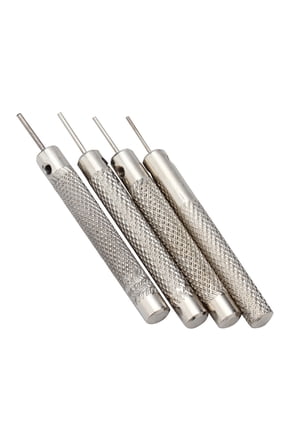4-Piece Watchband Strap Link Pin and Spring Bar Remover Tool Kit, Premium Metal Watch Repairing Accessory Set for Watchmakers and DIY Enthusiasts, 2 inches / 5.08 cm Length, Silver