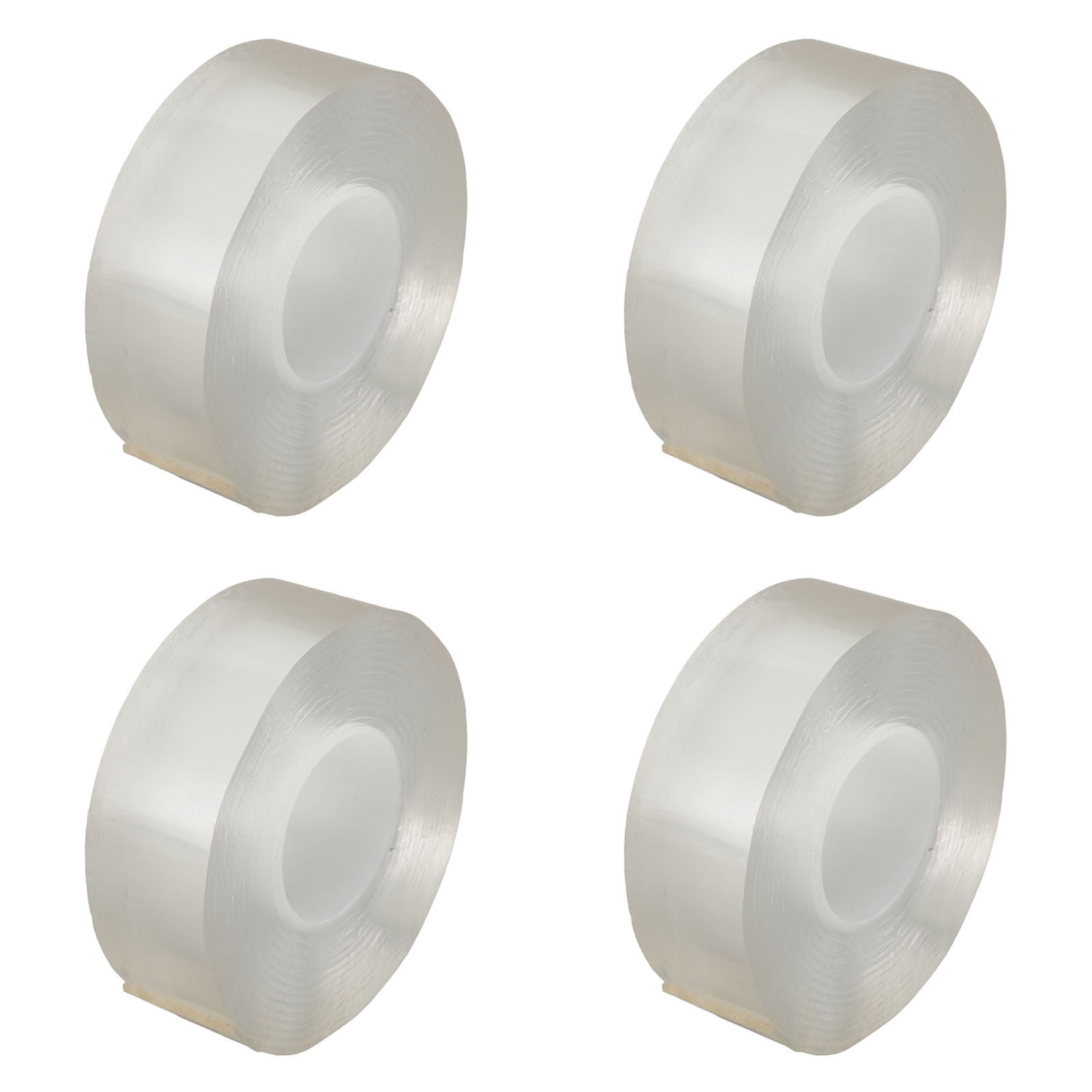 M Buder 4 Rolls Double Sided Mounting Tape 9.8ft / 300 cm Long Each Cuttable Strong Ductility Reusable Transparent Traceless Two Sided Nano Tape for Posters, Home, Office, and Decor