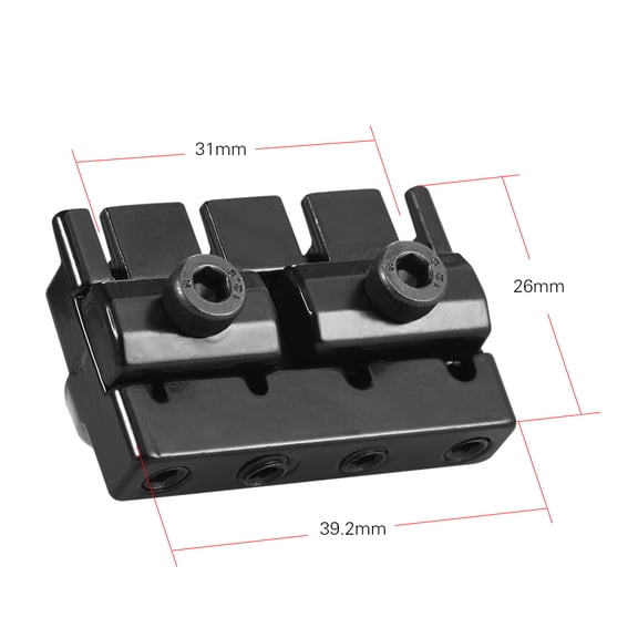 M Buder 4-String Headless Electric Bass Guitar String Locking Nut Set Zinc Alloy Replacement Parts with 2 Wrenches and 2 Screws, Black, 1.5 inches / 38.1 mm