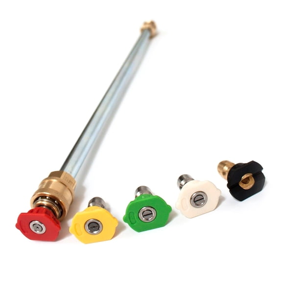 M Buder 4000PSI Pressure Washer Wand Lance with 5 Nozzle Tips, 16 Inches / 40.6 cm Universal High Pressure Power Sprayer Attachment