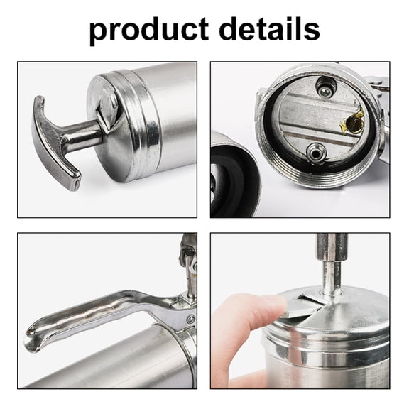 M Buder 400CC Manual High-Pressure Grease Gun Lube Tool for Auto & Machine Repairing, 14.6 inches / 37.0 cm Hand Grip Grease Lubrication Machine