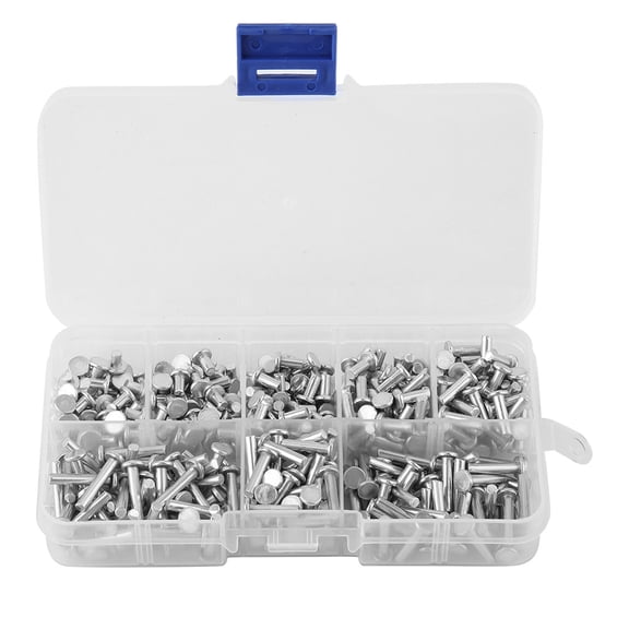 M Buder 400pcs M3 Flat Head Solid Aluminum Rivets Assortment Kit 4mm-16mm Length