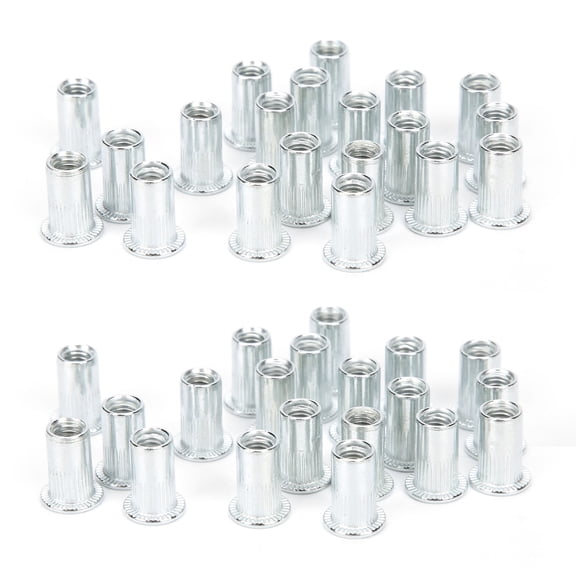 M Buder 40Pcs Hollow Rivet Nut Kits Flat Head Aluminum Alloy Hardware Fastener Tools M5x20 (0.79 inches / 20 mm)