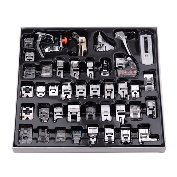 M Buder 42 Pcs Sewing Machine Presser Feet Set, Professional Stainless Steel Presser Foot Kit for Brother, Singer, Janome - Low Shank Domestic Sewing Accessories (10.23 inches / 26.00 cm)