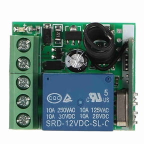 M Buder 433Mhz DC 12V 1CH Wireless Remote Control Switch Relay Receiver Transmitter Module with Two RF Remotes for Smart Home Electric Doors LED Lights Access Control Systems Control