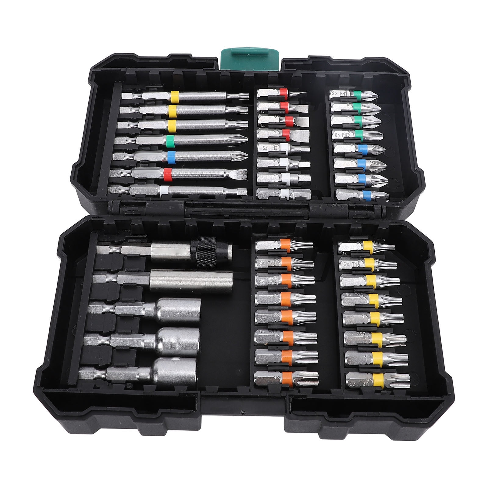 M Buder 45-Piece Impact Driver Bit Set Alloy Steel Magnetic Screwdriver Bits with Storage Box 2.36 inches / 60 mm Extension Rod For Industrial Repair