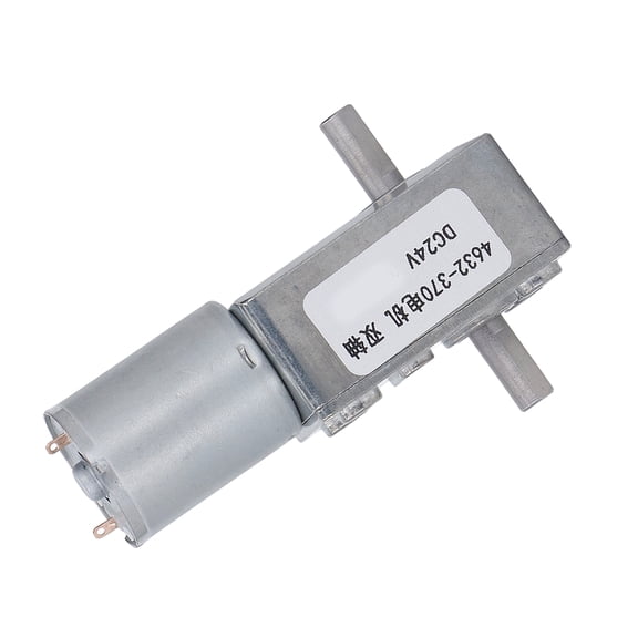 M Buder 4632-370 Gear Motor DC 24V Dual Shaft Speed Reduction Self Locking Turbine Worm Geared Motor 210RPM 3.54 inches