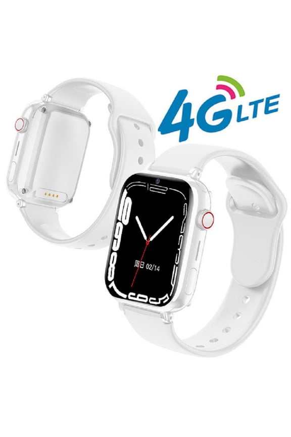 4G Kids Smart Phone Watch, 1.85 inches / 4.7 cm Touchscreen Smartwatch for Children, WiFi LBS Tracker Watch with Camera Video Call SOS Alert Pedometer Alarm Clock Games for Boys Girls, White