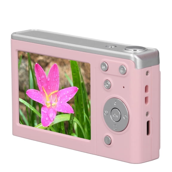 M Buder 4K Digital Camera 16X Zoom Anti Shake 50MP Autofocus Retro CCD Compact Camera for Girls Kids Students Vloggers, 2.8 inches / 7.1 cm LCD Screen, Pink