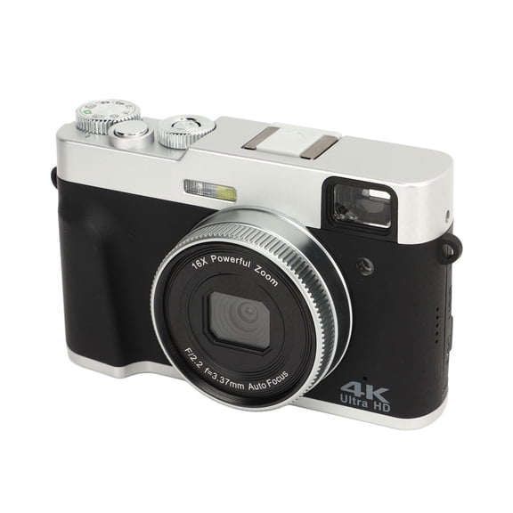 M Buder 4K Digital Camera 48MP 3.5 Inch HD Screen 16X Digital Zoom Portable Compact Retro Vlogging Camera with Accessories Bundle for Travel and Everyday Photography (6.69 inches / 17 cm)