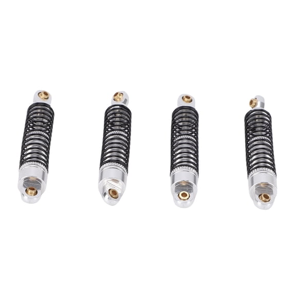 M Buder 4PCS Oil Shock Absorber Fit for Redcat Ascent 18 RC Crawler 53mm / 2.1in Aluminum Alloy 1/18 RC Oil Threaded Damper Silver