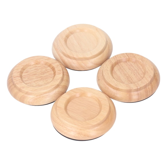 M Buder 4PCS Piano Floor Protector Anti Vibration Small Size Non Slip Caster Cups Leg Support Pad Beechwood EVA Log Color Keyboard Instrument Replacement Parts 3.94 inches / 10 cm Accessories