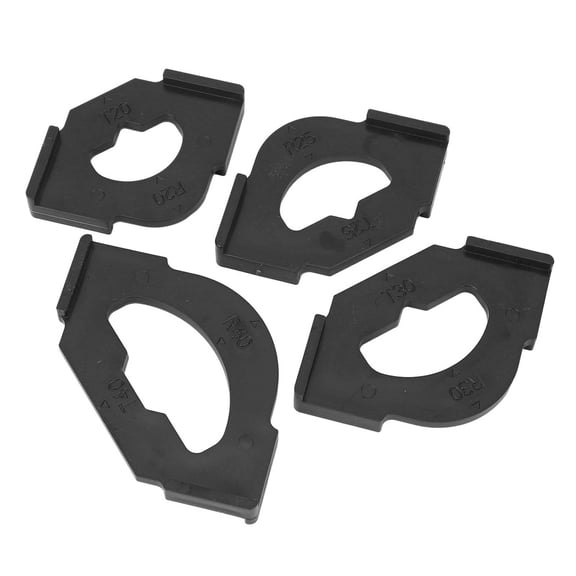 M Buder 4PCS Router Corner Jig Template Set, Black Plastic Radius Jig Router Templates R20T20 R25T25 R30T30 R40T40 for Woodworking Edge Trimming, High Precision Tool