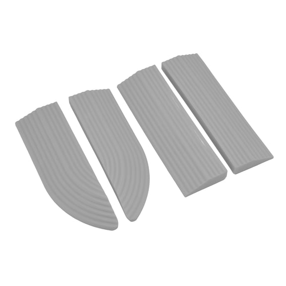 M Buder 4PCS Universal Sweeper Door Sill Stair Wheelchair Ramp Rubber Threshold Protect Strip, Grey, 27 inches / 68.6 cm