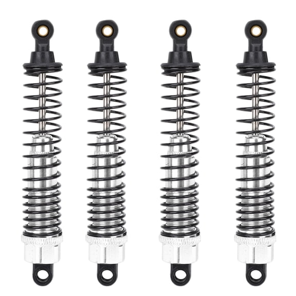 M Buder 4Pcs 1:10 RC Metal Shock Damper 108004 Set Performance Upgrades Aluminum Alloy Shocks Absorbers for HSP Redcat Exceed RC Monster Truck Car Part (4.3 inches / 108mm, Silver Color)