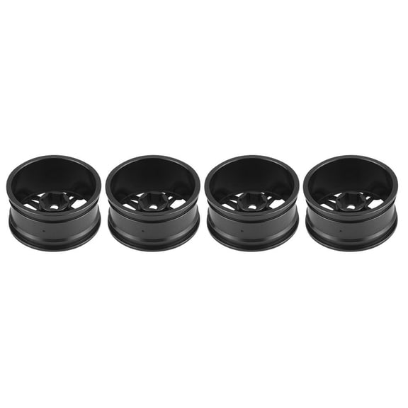 M Buder 4Pcs Aluminum Alloy Wheel Hubs Rims for 1:10 Scale RC Drift Racing Cars, 2.1 inches / 53 mm Diameter 12mm Hex Upgrade Parts, Black