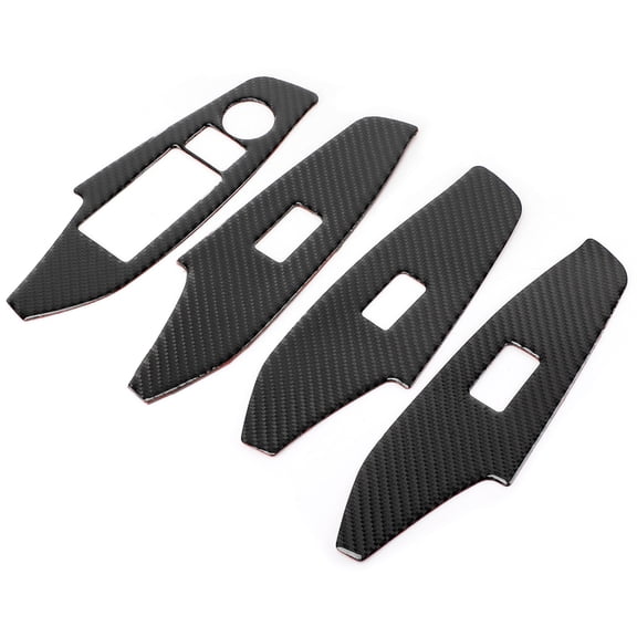 M Buder 4Pcs Carbon Fiber Window Lift Button Control Panel Cover Trim Frame for Mazda3 Axela 2014-2018 (11.81 inches / 30 cm)