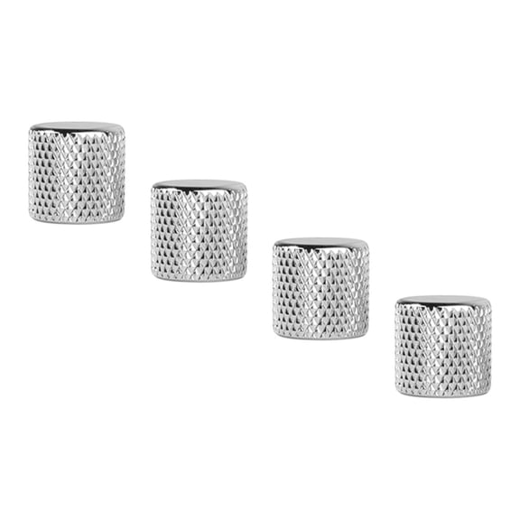 M Buder 4Pcs Electric Guitar Knobs Set Metal Potentiometer Cap Volume Tone Control for Bass, Silver - High Quality Replacement Instrument Parts