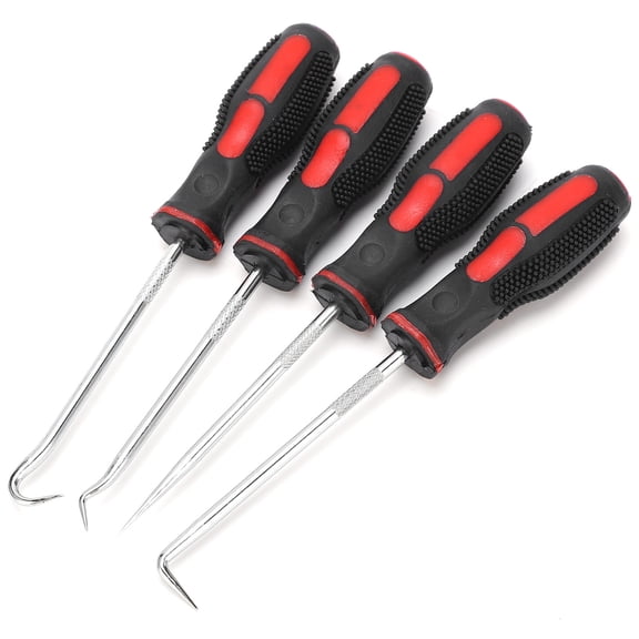 M Buder 4Pcs Oil Seal Screwdriver Set, 45# Carbon Steel Pick and Hook Set, Rubber O-Ring Removal Extractor Puller Hand Tool with Non-Slip Handle for Automotive Repair (9.45 inches / 24 cm)