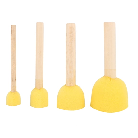M Buder 4Pcs Wooden Handle Stencil Sponge Foam Brush Furniture Craft Art Painting Tool (1.57 inches / 40 mm)