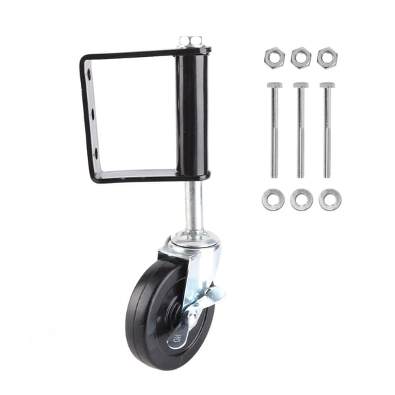 M Buder 4in Gate Caster 330lbs Bearing 360 Degree Spring Loaded Adjustable Gate Wheel with Brake for Yard Workshop Warehouse