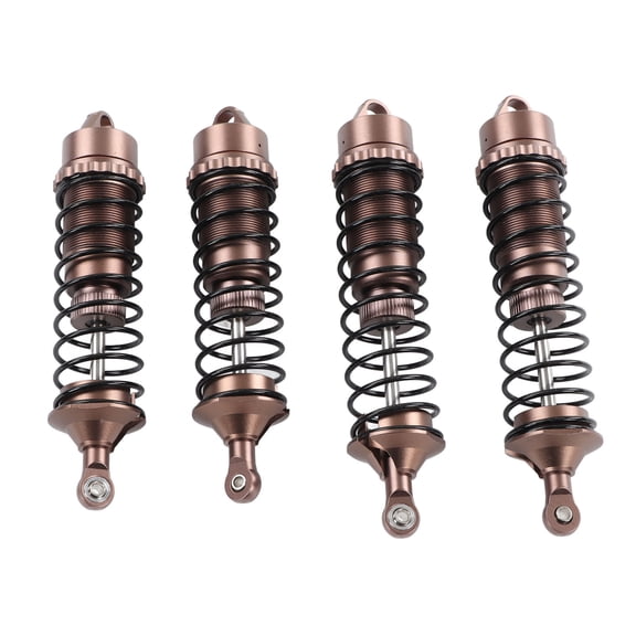 M Buder 4pcs Aluminum Alloy RC Front Rear Shock Absorber Damper Set for 1/8 ARRMA Kraton Typhon Outcast Upgrades, Includes 2 Front (5.1 inches / 13 cm) & 2 Rear (4.6 inches / 11.7 cm) Parts, Brown