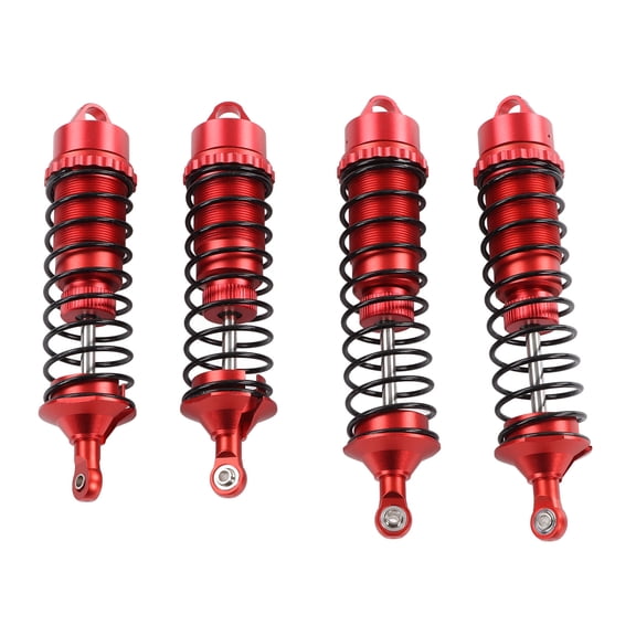 M Buder 4pcs Aluminum Alloy RC Front Rear Shock Absorber Damper Set for 1/8 ARRMA Kraton Typhon Outcast Upgrades, Includes 2 Front (5.1 inches / 13 cm) & 2 Rear (4.6 inches / 11.7 cm) Parts, Red