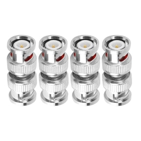 M Buder 4pcs BNC Male to Male Coax Coupler Video Connector Adapter RF Convertor Anti-Oxidation Pure Copper Plating for CCTV Security Camera Audio Video Signal Transfer (1.96 inches / 5 cm Length)