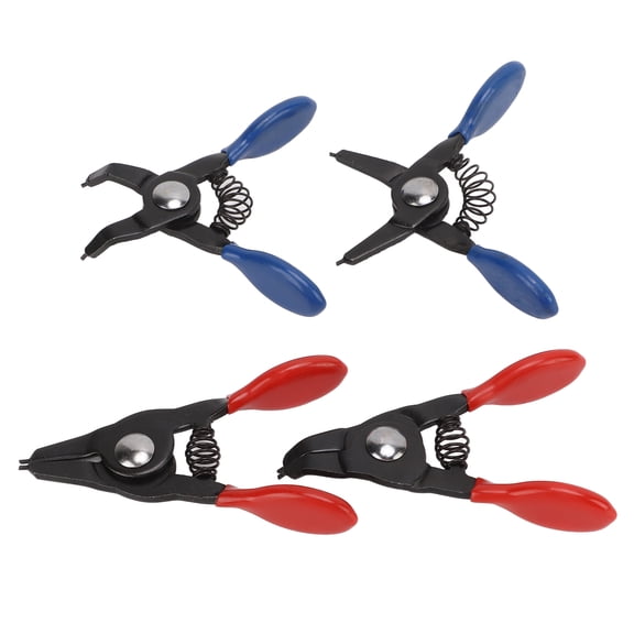 M Buder 4pcs Mini Snap Ring Plier Set Universal Metal Spring Loaded Internal External Circlip Heavy Duty Precision Hand Tool for Repair 7.48 in / 19 cm