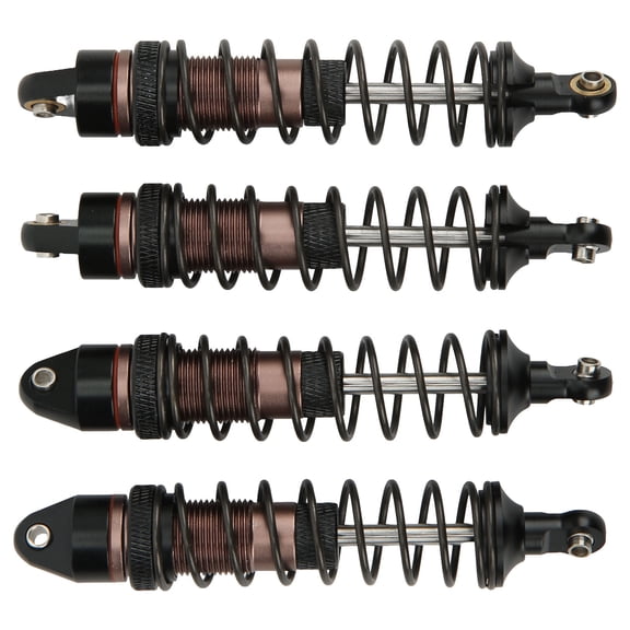M Buder 4pcs RC Shock Absorber Front Rear Universal Aluminium Alloy Damper for 1/10 Scale Crawler Cars Off-Road Vehicles Upgrade Parts (Length 4.25 inches / 108 mm, Brown Color)