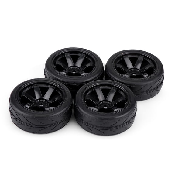 M Buder 4pcs Set Tires Rubber Tyre Racing Off Road Wheel Rim for RC 1:10 Car Part (6 Holes) - 2.6 inches / 65 mm