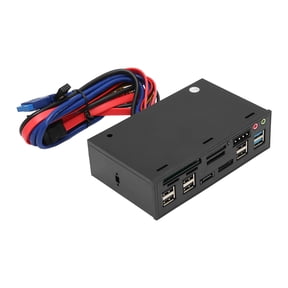 M Buder 5.25in PC Media Dashboard Front Panel USB 3.0 Hub Card Reader with eSATA SATA Audio Ports Multifunctional Expansion Dock for Desktop Computer
