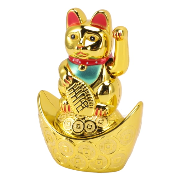 M Buder 5.5 Inch Waving Lucky Cat Lucky Blessing Gold Rocker Decoration Cute Lucky Cat Ornaments Figurines for Car Dashboard Home Office Shop Hotel Cafe, 5.4 x 3.7 x 2.6 inches / 13.7 x 9.5 x 6.5 cm