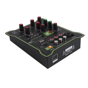 M Buder 5 Channel Line Mixer Mini Audio Mixer with Bluetooth USB Reverberation Effect for Mobile Phones Tablets Computers, Compact Portable Audio Production Studio Mixer, Black