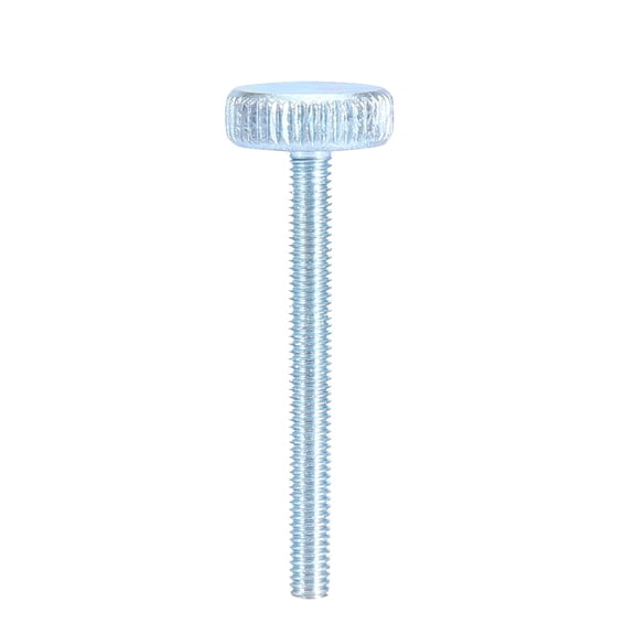 M Buder 5 Pack M3 Zinc Plated Carbon Steel Flat Knurled Head Bolts Thumb Screws, Hand Tighten Fasteners for Appliances, M3 x 30 mm (1.18 in)
