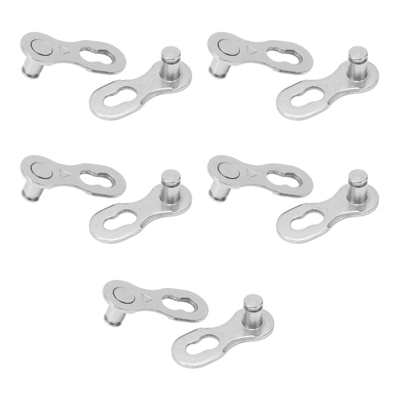 M Buder 5 Pairs Bicycle Missing Link 11 Speed Quick Release Master Bike Chain Link Connectors, Professional Rustproof Steel Cycling Joint Clips for Mountain & Road Bikes (10 Links Total / 5 Pairs)