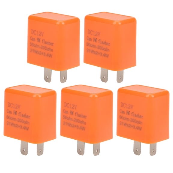 M Buder 5 Pcs 12V 2 Pin Motorcycle Blinker Adjustable LED Flasher Relay Turn Signal Indicator Hyper Flash Fix, 1.6 x 1.3 x 2 in / 4 x 3.3 x 5 cm