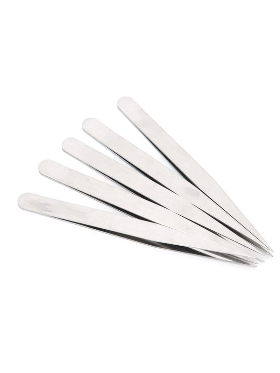 5-Piece Alloy Steel Antimagnetic High Precision Tweezers Set for Watch Repair and Jewelry Making, Professional Watchmaker Tweezers Tool Kit, 5.3 inches / 13.5 cm Length