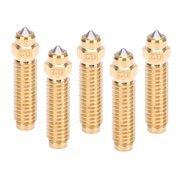 M Buder 5-Piece Bimetallic Nozzles Set for 3D Printers, Brass and Hardened Steel 0.2mm High Flowrate Extruder Upgrade, Fit for Elegoo Centauri Carbon Model