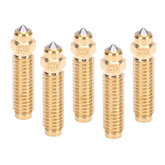 M Buder 5-Piece Bimetallic Nozzles Set for 3D Printers, Brass and Hardened Steel 0.2mm High Flowrate Extruder Upgrade, Fit for Elegoo Centauri Carbon Model