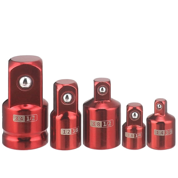 M Buder 5 Piece Impact Socket Adapter Set, 1/4 In, 3/8 In, 1/2 In SAE Socket Adapter, Heavy Duty Impact Driver and Wrench Conversion Kit, Cr-V Steel Socket Reducer Locking Connector Set for DIY