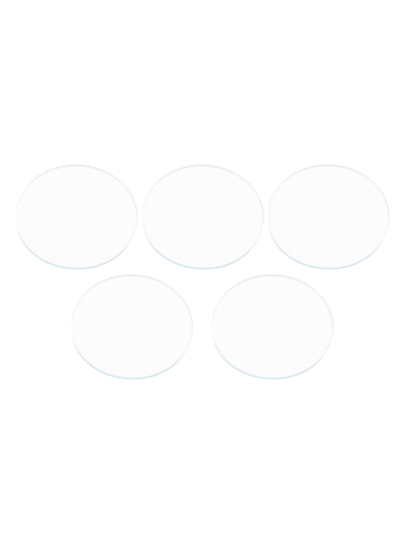 5 Pieces Round Flat Watch Crystal Lens Replacement, Clear Glass Watch Repair Parts, 39mm Diameter / 1.54 inches, 1mm Thick