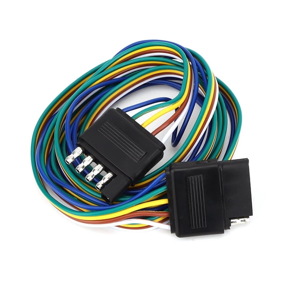M Buder 5-Pin Flat Trailer Wire Connector Plug, 72 inches / 182.88 cm Color Coded Harness Extension, Universal US Type Accessory for RV, Campers, and Towing