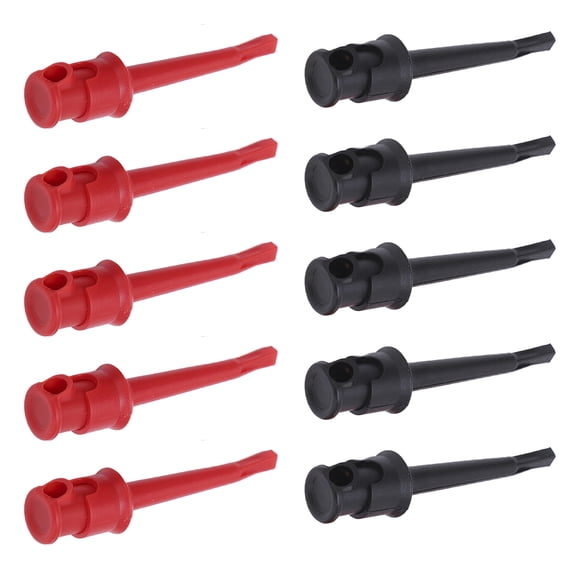 M Buder 5 Sets J.30007 Welding Type Multimeter Mini Grabber Test Hook Clips, Red & Black Electrical Probes for Circuit Testing, Voltage Measurement, and Industrial Equipment Connections