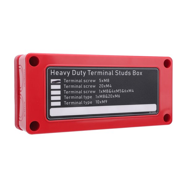 M Buder 5 Way Power Distribution Block DC48V 300A M8 X 5 Heavy Duty Safe Connection Marine Battery Bus Bar for Vehicles Boats RVs, Red Positive Line Connection