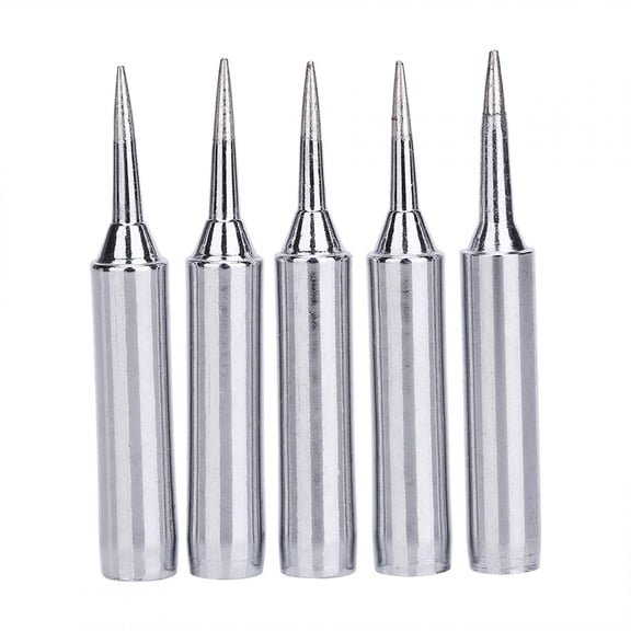 M Buder 5 pcs Replacement Soldering Iron Tips Set for 936 Welding Station Tool Kits, Universal Silver Metal Solder Iron Tips
