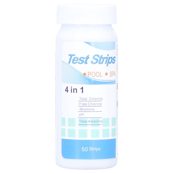 M Buder 50 Counts 4-in-1 Pool Spa Water Test Strips for Chlorine, PH, Alkalinity, and Bromine (50 Strips / 12.7 cm)