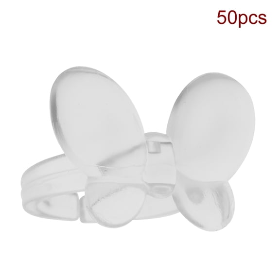 M Buder 50 Pcs Clear Butterfly Shape Nail Art Display Rings, False Nail Tips Polish Color Chart Practice Tool for Manicure Salon and Home DIY Beginners