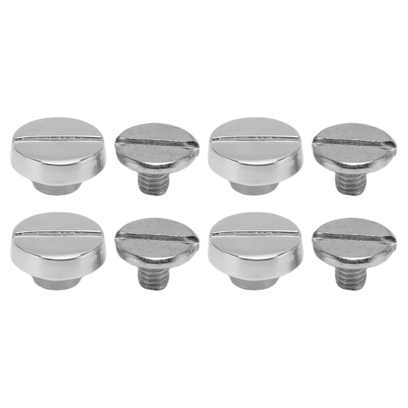 M Buder 50 Set Binding Rivet Screws Flat Slot Metal Fasteners for Belt Collar Bookbinding Leather Crafts Silver 8mm / 0.31 inches